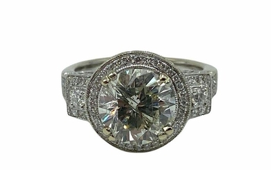 14kt WG and 4.08ct Diamond Ring