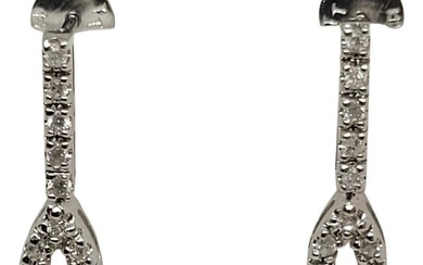 14kt White Gold Diamond Earrings, Appx, .26cttw, Friction Posts, Stamped