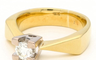 18 kt. Bicolour, Gold - Ring - 0.35 ct Diamond