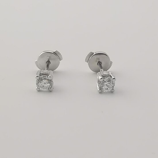 18 kt. White gold - Earrings - 0.60 ct Diamond
