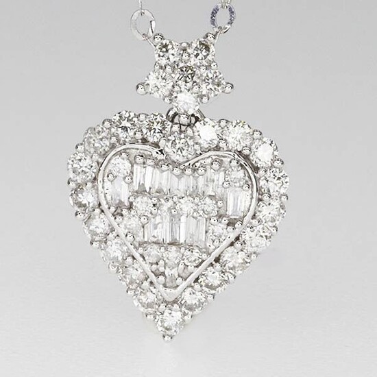 18 kt. White gold - Necklace with pendant - 0.50 ct Diamond - Diamonds