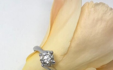 18 kt. White gold - Ring - 0.38 ct Diamond