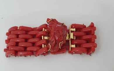 18 kt. Yellow gold - Bracelet coral