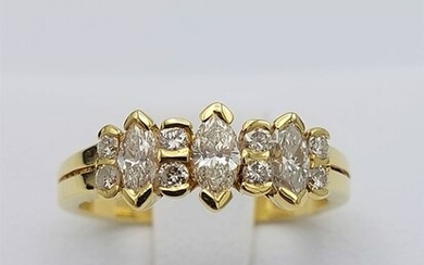 18 kt. Yellow gold - Ring - 0.37 ct Diamonds - Diamonds