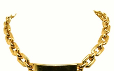 18K GOLD ID CHOKER NECKLACE, RALPH LAUREN 'THE CHUNKY CHAIN COLLECTION' 78.6 GRAMS w BOX Rare