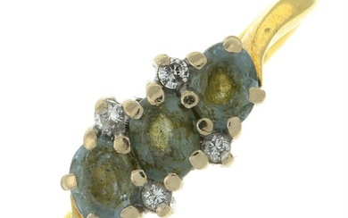 18ct gold diamond & gem-set dress ring