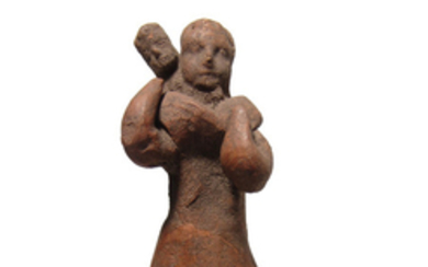 A Greek ceramic mother and child idol