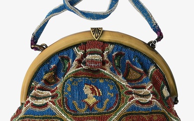 1920s Egyptian Revival beaded evening bag