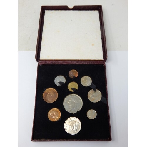 1951 Festival of Britain Set of 10 Coins in Case of Issue.