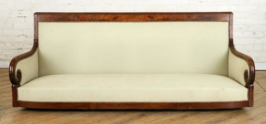 19TH C. FRENCH EMPIRE SOFA CONVERTED DOG/CAT BED