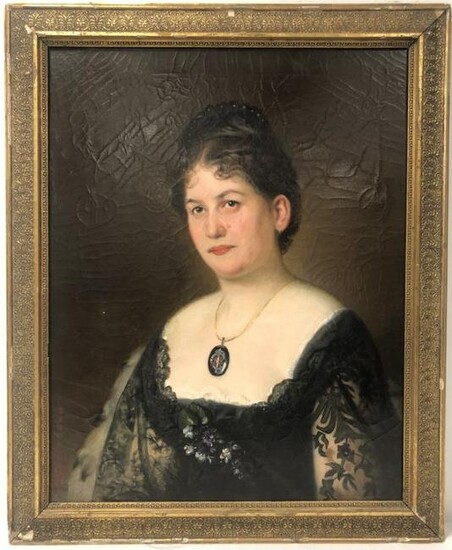 19TH C. FRENCH OIL ON CANVAS, PORTRAIT OF A LADY
