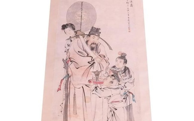 19th C. Chinese Painted Paper Scroll