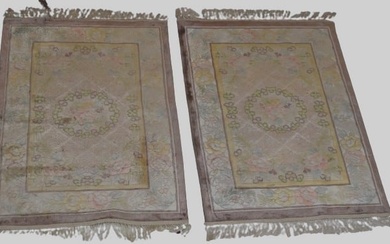 2' 0" x 3' 0" Pair Persian Silk Rugs