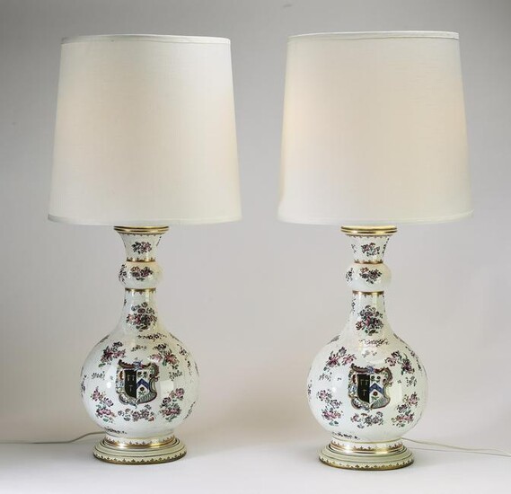 (2) Samson Chinese Export style porcelain lamps