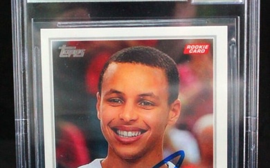 2009 Topps #321 Stephen Curry Golden State Warriors BAS Autograph 10