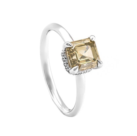 2.09 tcw SI1 Diamond Ring - 14 kt. White gold - Ring - 2.01 ct Diamond - 0.08 ct Diamonds