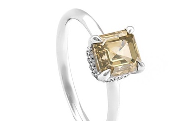 2.09 tcw SI1 Diamond Ring - 14 kt. White gold - Ring - 2.01 ct Diamond - 0.08 ct Diamonds