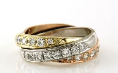 14 kt. Pink gold, White gold, Yellow gold - Ring - 1.00 ct Diamond