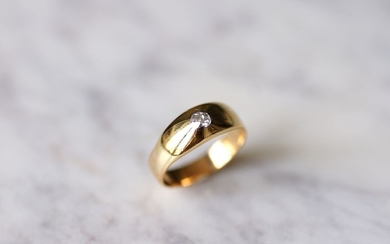 18 kt. Gold, Platinum - Ring - 0.15 ct Diamond