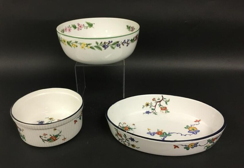 3 Floral Porcelain Serving Pieces