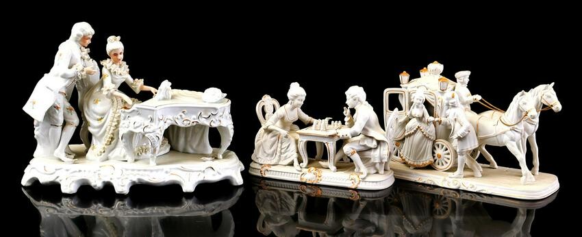 3 classic porcelain sculpture groups