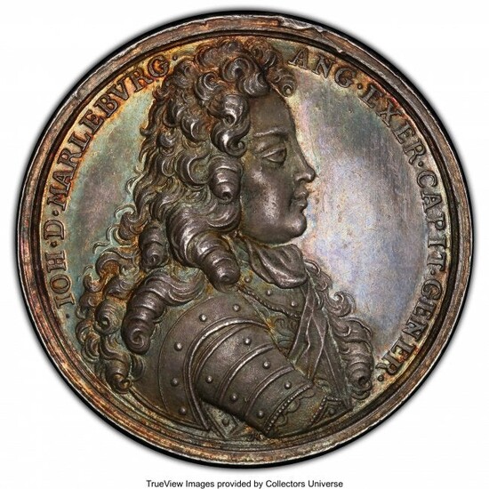 31591: Anne silver "Battle of Blenheim" Medal 1704 MS63