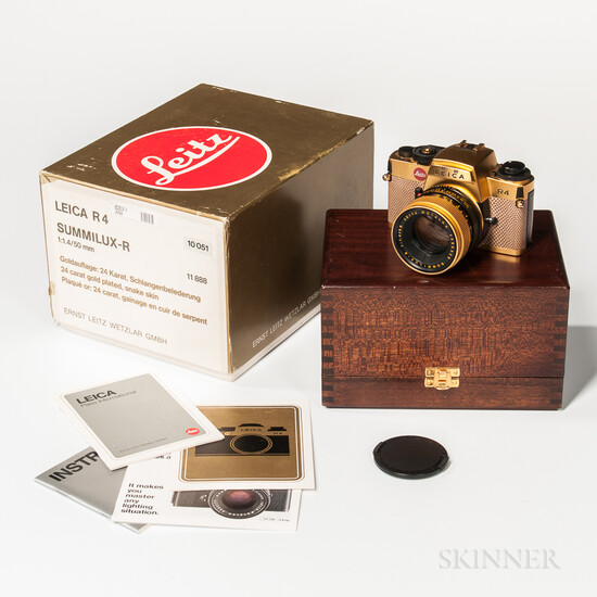 Leica R4 "Gold" Camera with Original Box and Papers