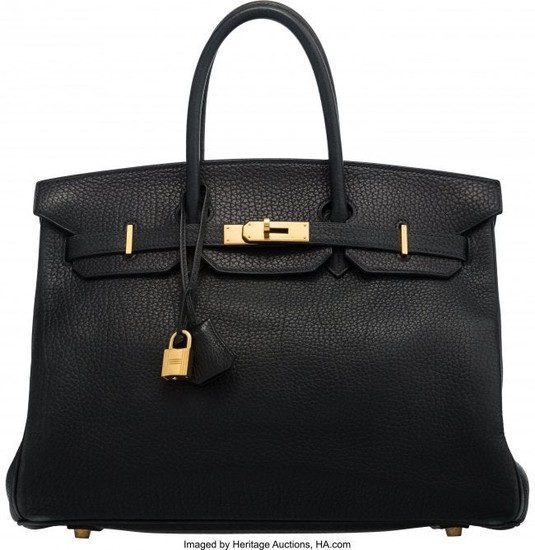 58091: Hermès 35cm Black Clemence Leather Birkin