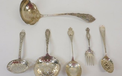 (6) Sterling Silver Serving Pieces. 19th century.