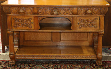 Victorian carved sideboard attributed to R J Horner