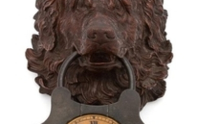 A French Bronze and Tole Clock Height 12