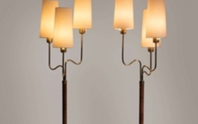 Hans BERGSTRÖM 1910-1996 Paire de lampadaires - Création 1946