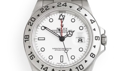 Rolex: A gentleman's wristwatch of steel. Model Explorer II, ref. 16570. Mechanical COSC movement with automatic winding, cal. 3185. 2006.