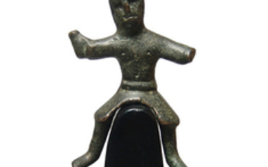 A Thracian bronze seated horseman