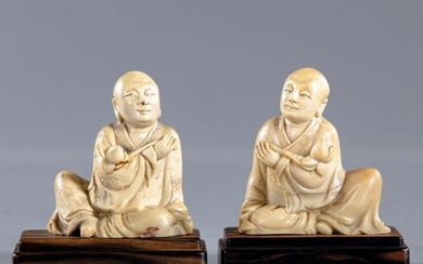 Three Chinese soapstone figures