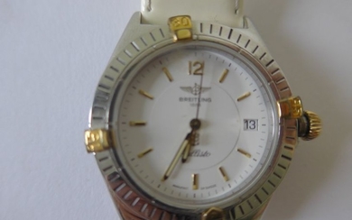 Une montre bracelet en acier Breitling, modèle Eli…