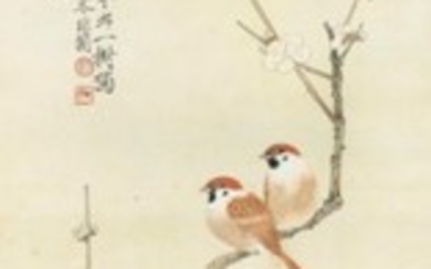 YU FEI’AN (1888-1959), Pair of Birds on Plum Blossom Branch
