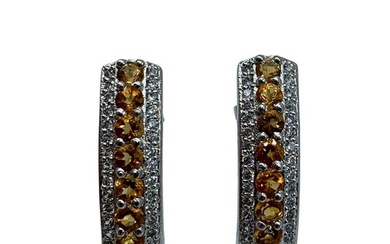 925 Sterling Silver Citrine Gemstone Earrings