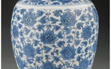 A Chinese Blue and White Lotus Vase 10-1/2 x 6 i