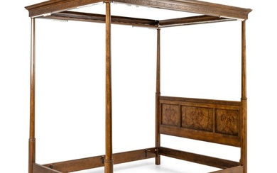 A Chinese Chippendale Style Mahogany Canopy Bed