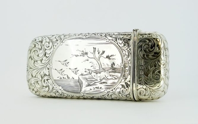 A Finely Engraved Victorian Cheroot Case - .925 silver - David Pettifer, London - England - 1852