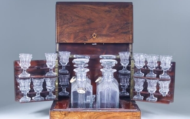 A French Rosewood Garde du Vin, 19th Century, inlaid...