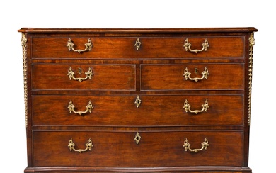 A George III mahogany and brass-mounted serpentine chest, circa 1770