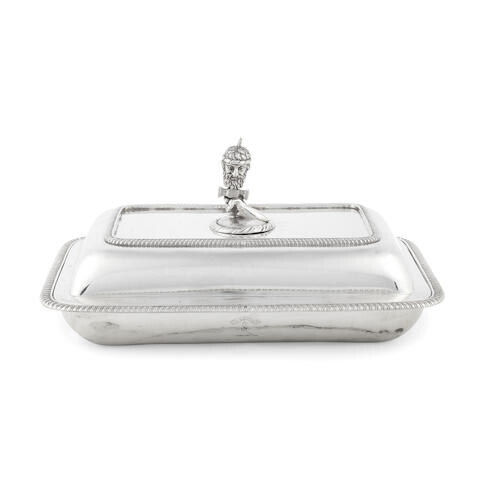 A George III silver entrée dish and cover