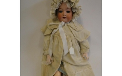 A Heubach Koppelsdorf bisque socket head character doll, wit...