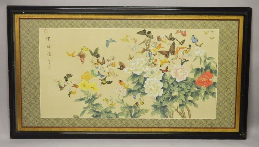 A LARGE 20TH CENTURY CHINESE PAINTING ON SILK