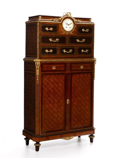 A Maison Forest Louis VX-style marquetry cabinet with