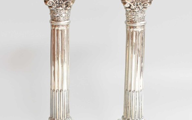 A Pair of George V Silver Candlesticks, by Williams (Birmingham)...