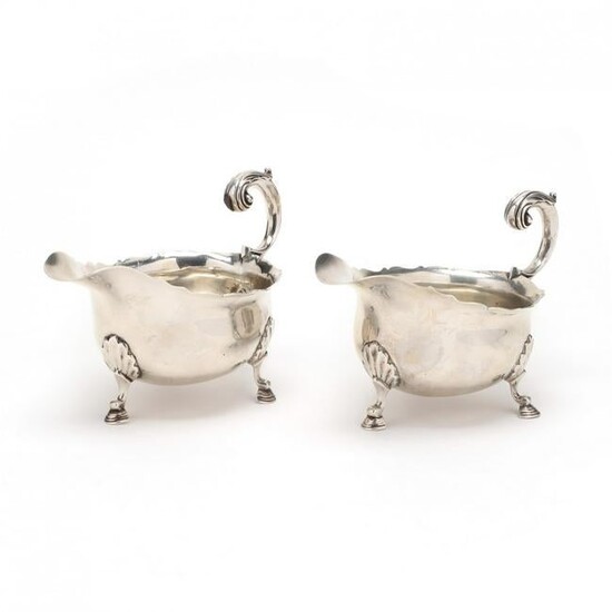 A Pair of George V Silver Sauce Boats