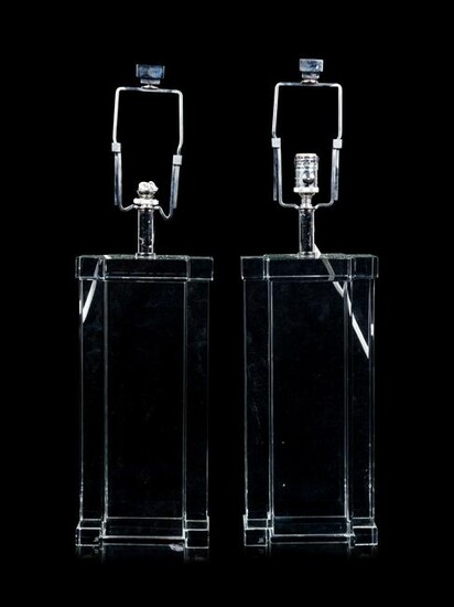 A Pair of Glass Table Lamps